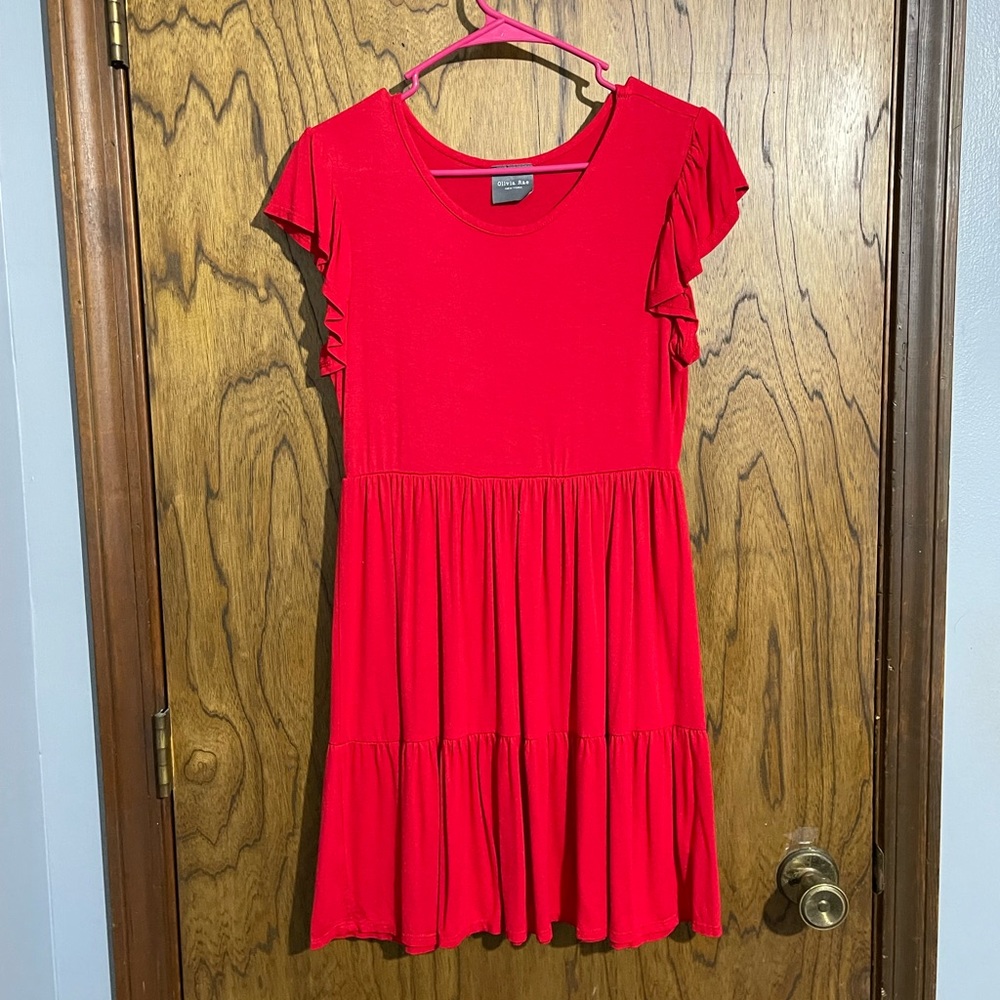 Olivia Rae NY red knit dress Sz med.
